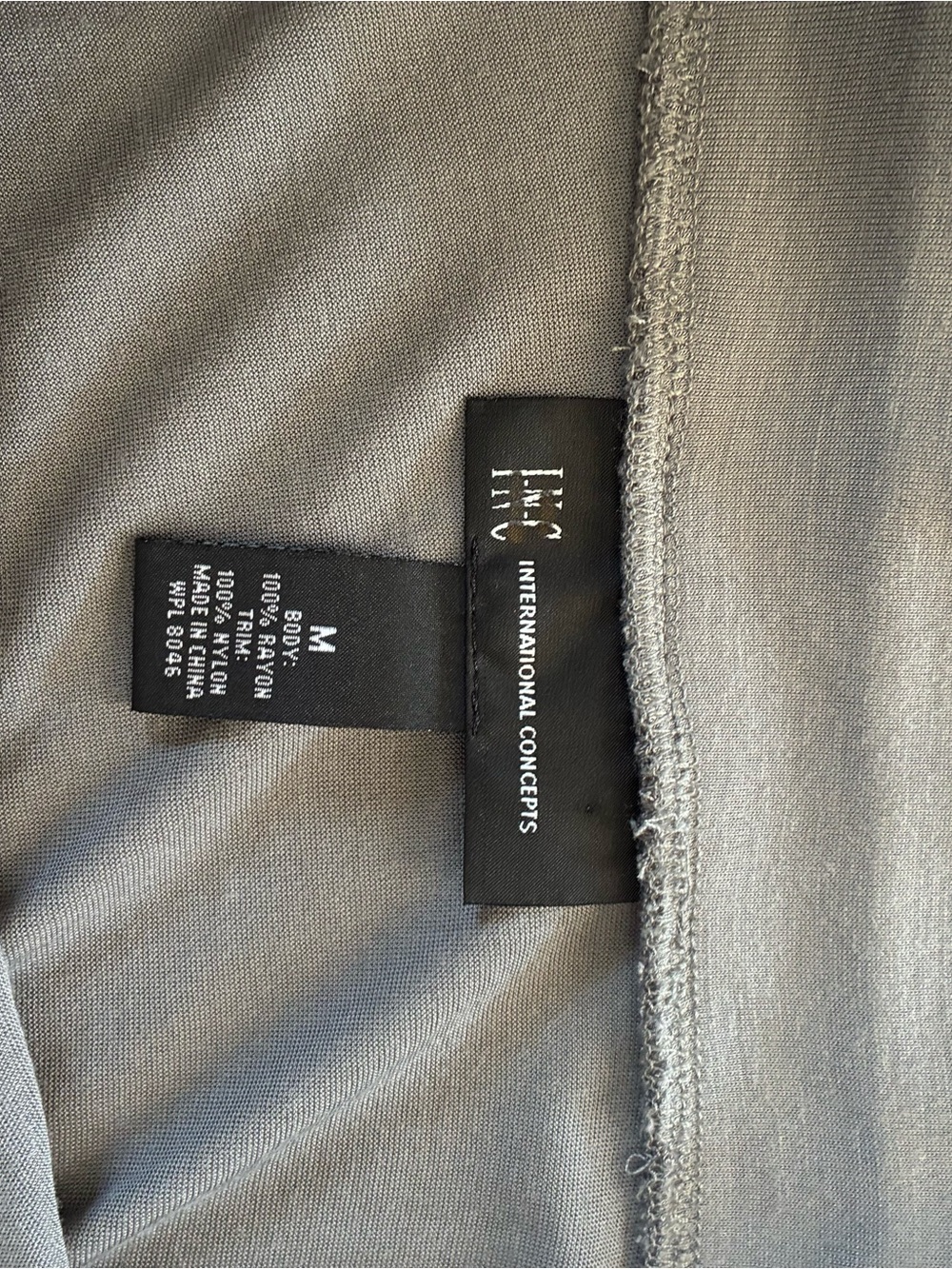 INC International Concepts Gray Maxi Skirt with White Floral Outline - Size M - Picture 5 of 6